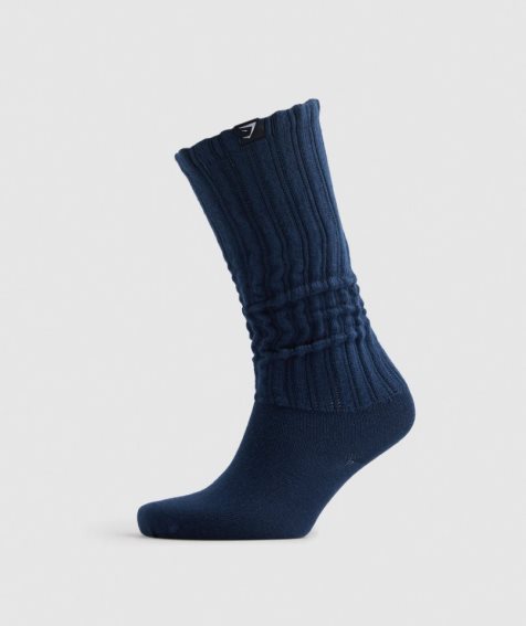 Gymshark Comfy Rest Day Socks Navy | NZ 1PSDOV